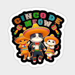 Cinco De Meow Fiesta Cinco De Mayo Cat Magnet