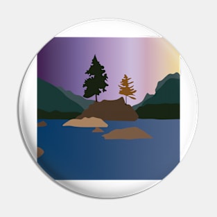 Colorful Gradient Landscape Lake Pin