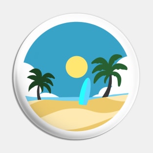 beach sea ocean cartoon Pin