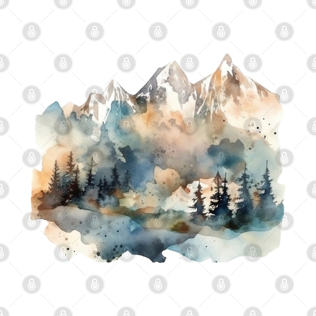 Watercolor Mountain Range by Young Inexperienced 