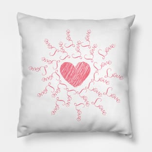 Wheel of love pink Pillow