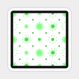 Suns and Dots Pale Green on White Repeat 5748 Magnet