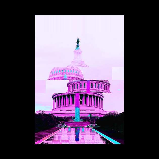 Washington DC Obelisk Washington Monument Capitol Building Glitch Art by GLITCH.HUB