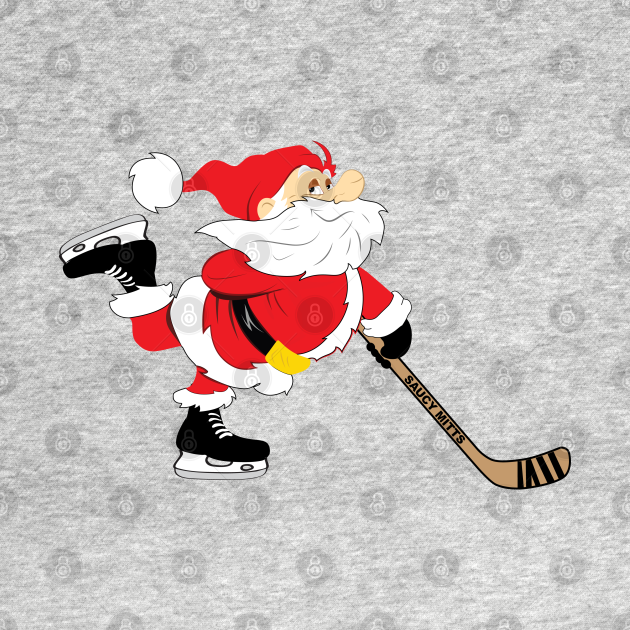 Hockey Christmas Skating Santa - Hockey - T-Shirt