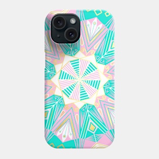 Mandala pink mint white gold Phone Case