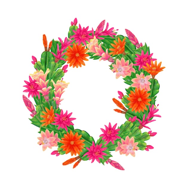 Holiday Cactus Wreath by paintedpansy