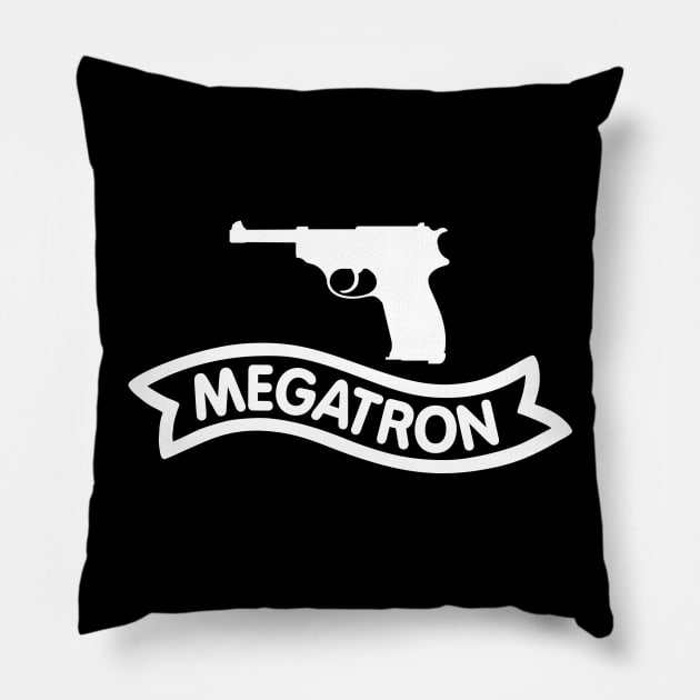 Megatron - Walther P38 (black) Pillow by lonepigeon