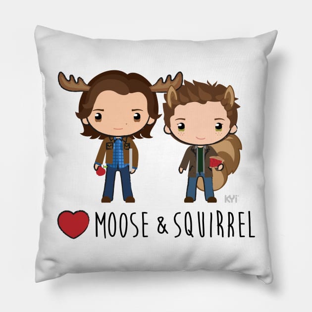 Love Moose & Squirrel - Supernatural Pillow by KYi