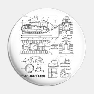 FT-17 Light Tank - WW1 Blueprint Pin