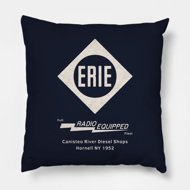 Erie Railroad Canisteo River Diesel Shops Pillow by Turboglyde