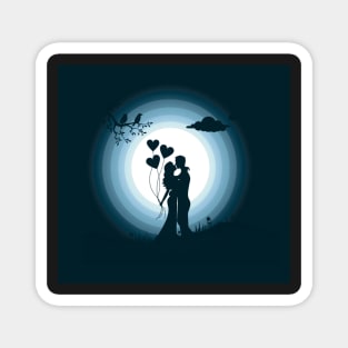 Couple love feel Graphic landscape vactor Art Magnet