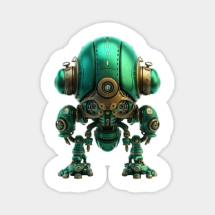 Steampunk Green Robot #1 Magnet