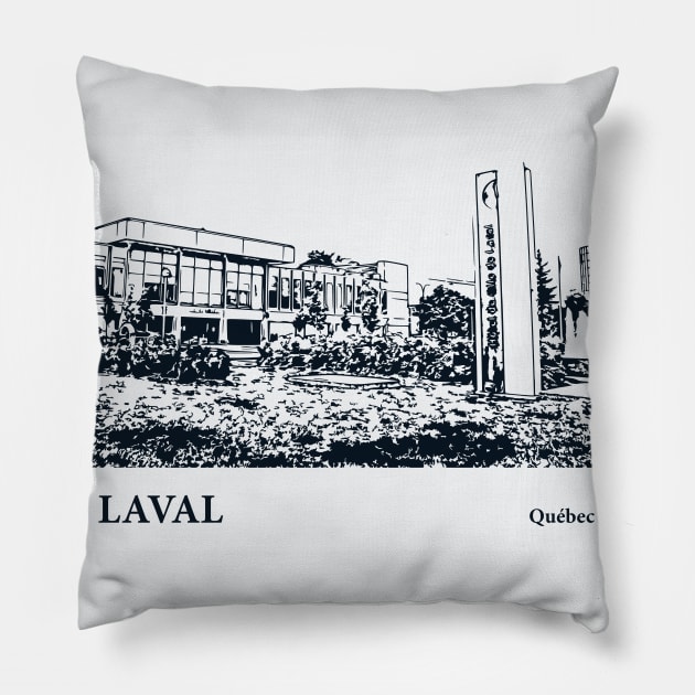 Laval - Québec Pillow by Lakeric