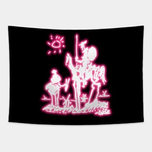 Pink Neon Inspired by Picasso Don Quichotte Tapestry