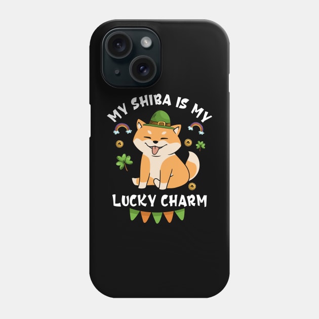 My Shiba Is My Lucky Charm Saint Patricks Day Shiba Inu Dog Phone Case by dounjdesigner