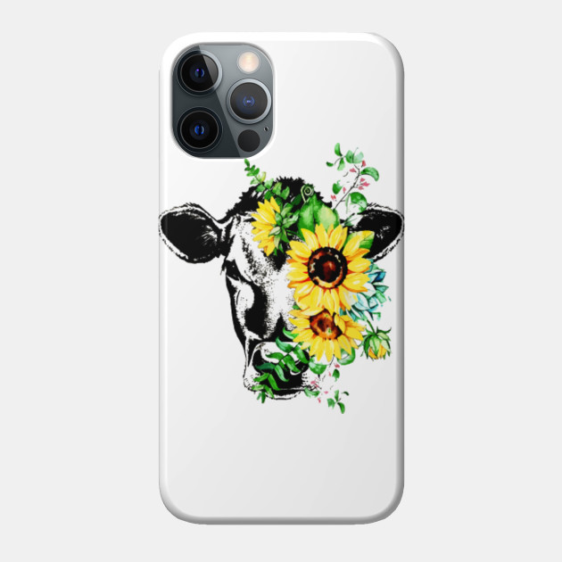 Valentine Sunflower Cow Funny Love - Valentine Sunflower Cow Funny Love - Phone Case