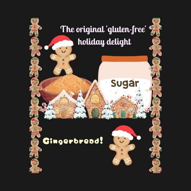 Gingerbread Cookies on a Grey Background by Tee Trendz