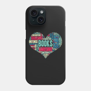 Book Lover Gift Reading Bookworm Heart design Phone Case