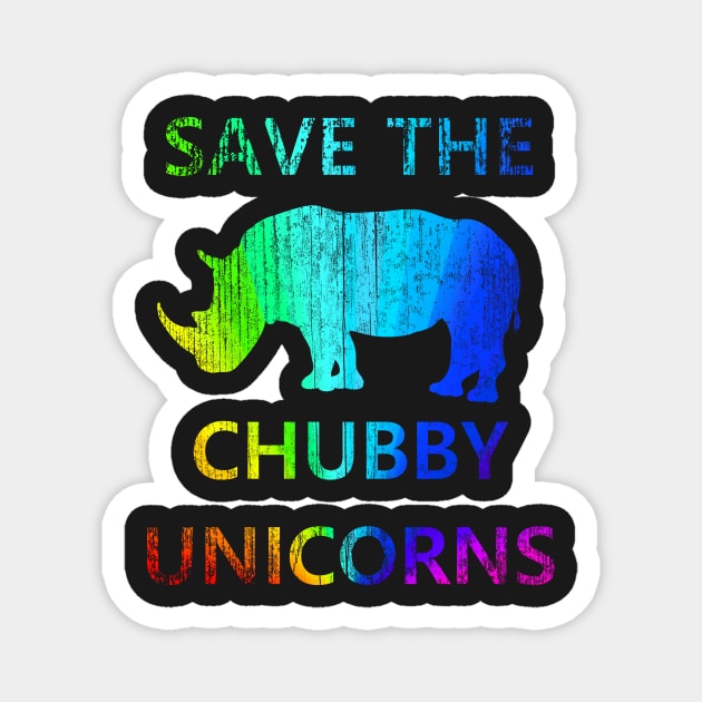 Save the Chubby Unicorns Rainbow Magnet by jdsoudry