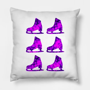 Watercolor Figure Skates (Magenta Purple) Pillow