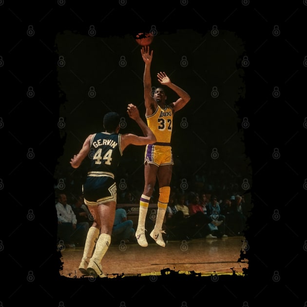 Magic Johnson vs George Gervin, 1982 by Omeshshopart