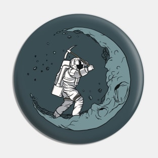 Astronaut moon digger Pin