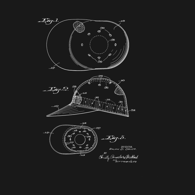 Baseball Cap Vintage Funny Novelty Patent Drawing by TheYoungDesigns