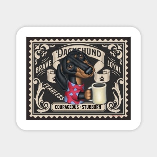 Cute Funny Doxie Dachshund Wiener Dog Stamp Design Magnet