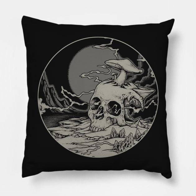 Lost Voyager - Circle Pillow by HenryBennettArt