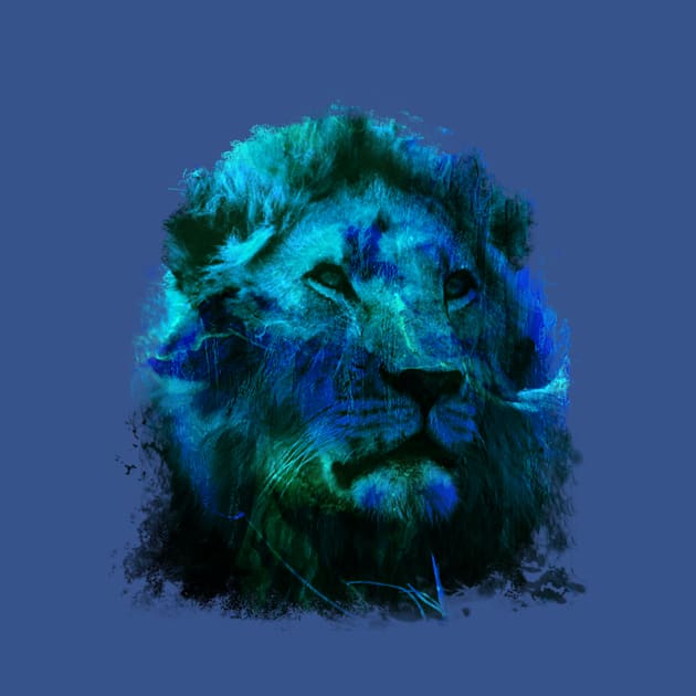 Blue lion by Ginz