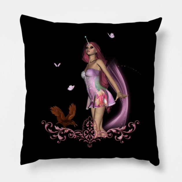 Wonderful fairy with butterflies Pillow by Nicky2342