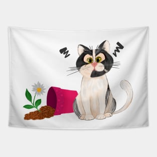 Cute angry cat Tapestry