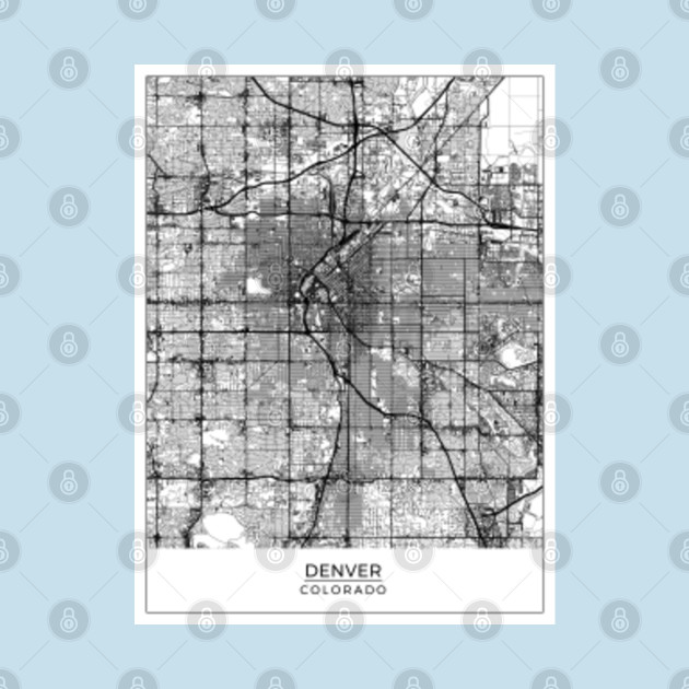 Discover Denver, Colorado, Map Art (White) - Denver Colorado - T-Shirt