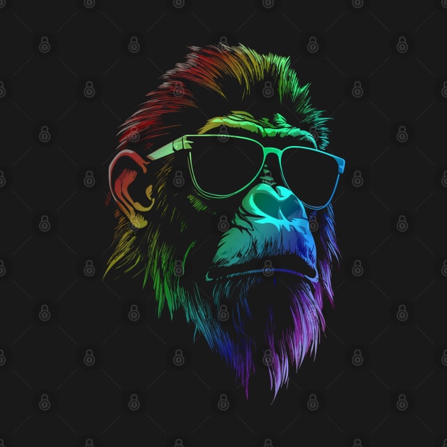 Baboon Sunglasses Vibrant Colors by Nerd_art