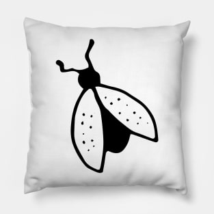 Black and White Flies on Orange Pillow