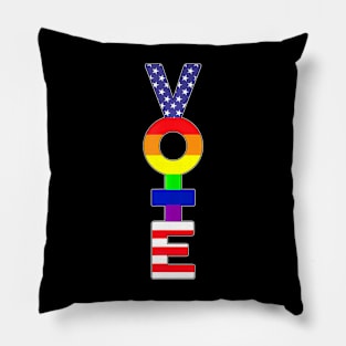 Feminist Pride Vote LGBT  American Flag Pillow