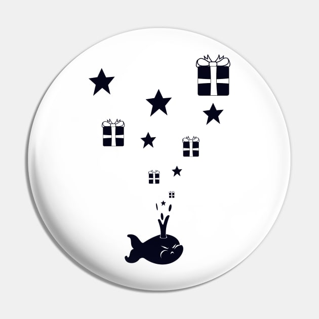 Christmas Whale Spouting Gifts Pin by KawaiiForYou