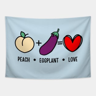 Peach Eggplant Love Funny Tapestry