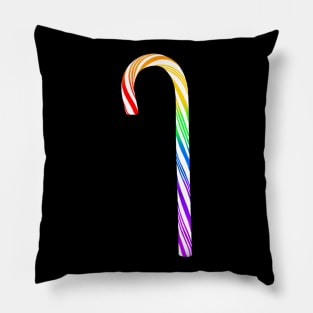 Rainbow Christmas Candy Cane Pillow