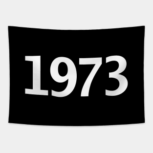 1973 Minimal Typography Vintage Retro White Text Tapestry