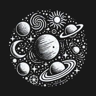 planets and space boho design T-Shirt
