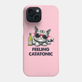 Feeling Catatonic - Funny Cat in Sunglasses Phone Case