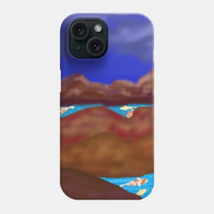 Koi Fish and Mountains (Square) Phone Case