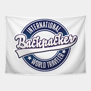 International Backpacker Word Traveler Tapestry