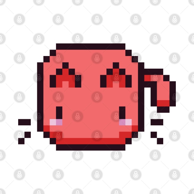 Red Pixel Cat - Kawaii Retro Pixel Art by Z3phyrwind