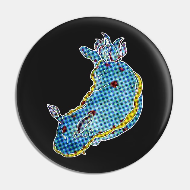 Halftone Nudibranch Pop Pin by yodelbat