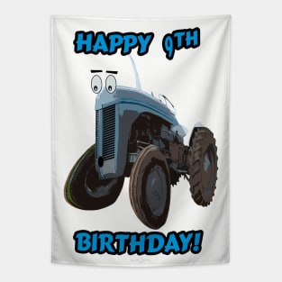 Happy 9th birthday tractor design Tapestry