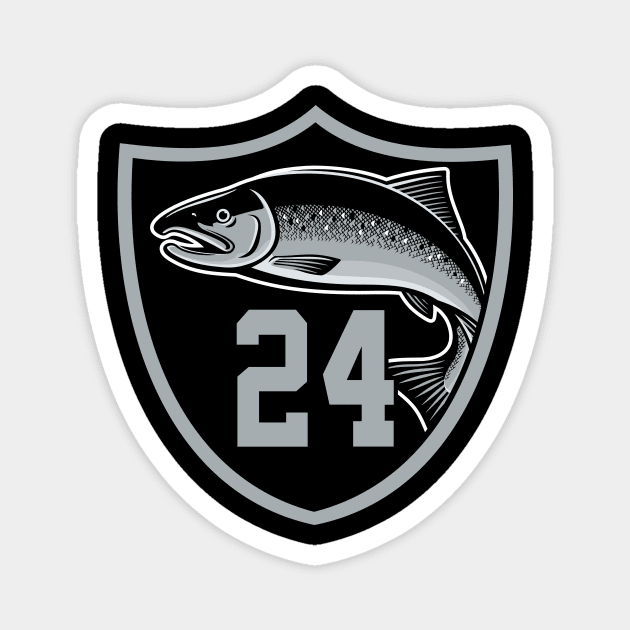 Raiders Johnathan Abram Salmon Magnet by fatdesigner