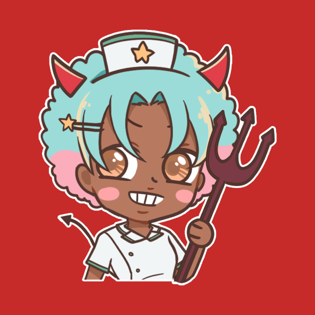 Little Devil! Nurse Seiza Anime Character T-Shirt