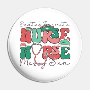 Santa's Favorite Nurse Messy bun Pin